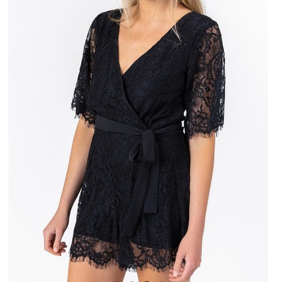 Francesca’s Black Lace Romper - Picture 2 of 3